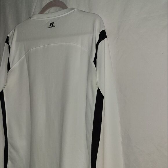 Russell Dri Power Long Sleeve White Black Shirt Size L - Picture 6 of 7